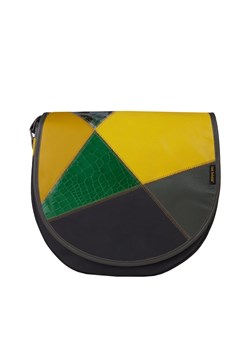 grafitowo zółta torebka damska skórzana  listonoszka na ramię Zuza ze sklepu Słoń Torbalski w kategorii Listonoszki - zdjęcie 188035625