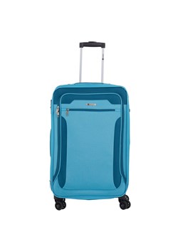 niebieska walizka średnia materiałowa miękka 70 cm z poszerzeniem ze sklepu Słoń Torbalski w kategorii Walizki - zdjęcie 188035638