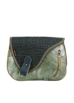 zielono brązowa torebka damska skórzana Mouse na ramię ze sklepu Słoń Torbalski w kategorii Listonoszki - zdjęcie 188035646
