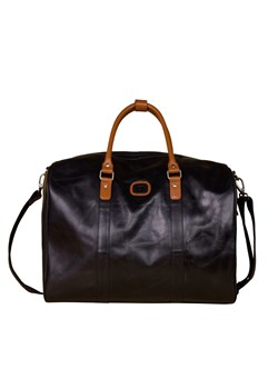 Czarna skórzana torba podróżna LEO ze sklepu Słoń Torbalski w kategorii Torby podróżne - zdjęcie 188035656