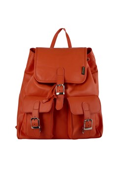 pomarańczowy retro plecak skórzany Klemens ze sklepu Słoń Torbalski w kategorii Plecaki - zdjęcie 188035688