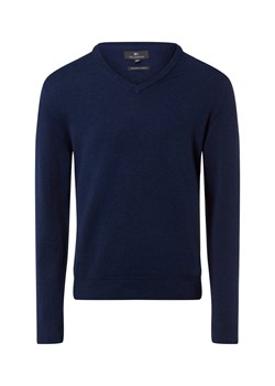 Nils Sundström Męski sweter z dzianiny Mężczyźni Bawełna indygo jednolity ze sklepu vangraaf w kategorii Swetry męskie - zdjęcie 188035769