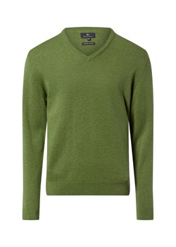 Nils Sundström Męski sweter z dzianiny Mężczyźni Bawełna groszkowy jednolity ze sklepu vangraaf w kategorii Swetry męskie - zdjęcie 188035777