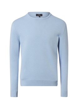 Nils Sundström Męski sweter z dzianiny Mężczyźni Bawełna jasnoniebieski jednolity ze sklepu vangraaf w kategorii Swetry męskie - zdjęcie 188035785