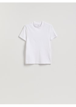 Reserved - T-shirt slim fit - biały ze sklepu Reserved w kategorii Bluzki damskie - zdjęcie 188037679