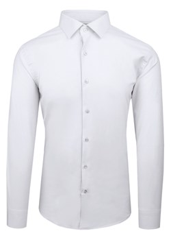 Wyszczuplona, Elegancka Koszula Męska - Victorio - Biała  KSDWVCTO755SL ze sklepu JegoSzafa.pl w kategorii Koszule męskie - zdjęcie 188037857