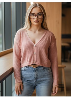 Sweter damski ażurowy GOFFY brzoskwiniowy Dstreet MY2279 ze sklepu DSTREET.PL w kategorii Swetry damskie - zdjęcie 188038288