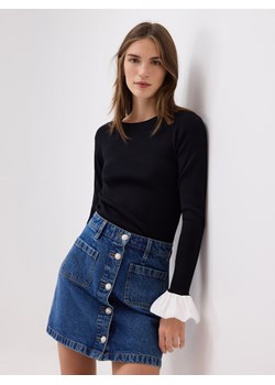 Reserved - Jeansowa spódnica z ozdobnymi guzikami - niebieski ze sklepu Reserved w kategorii Spódnice - zdjęcie 188038365