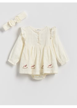 Reserved - Body z falbaną - złamana biel ze sklepu Reserved w kategorii Komplety niemowlęce - zdjęcie 188038388
