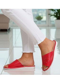 Czerwone domowe klapki kapcie /F4-1 15605 T8-5// ze sklepu Pantofelek24.pl w kategorii Kapcie damskie - zdjęcie 188038428