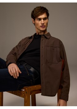 Reserved - Bawełniana koszula regular fit - dark grey jeans ze sklepu Reserved w kategorii Koszule męskie - zdjęcie 188039817