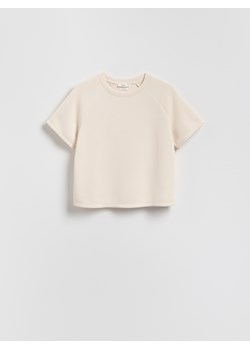 Reserved - T-shirt z modalem - beżowy ze sklepu Reserved w kategorii Bluzki damskie - zdjęcie 188041166