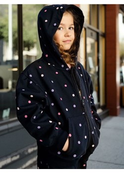 Sinsay - Bluza hoodie w kropki - czarny ze sklepu Sinsay w kategorii Bluzy dziewczęce - zdjęcie 188041317