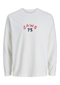 Jack & Jones Longsleeve Jaws 12286615 Biały Relaxed Fit ze sklepu MODIVO w kategorii T-shirty męskie - zdjęcie 188041399