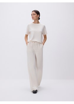 Reserved - T-shirt z modalem - beżowy ze sklepu Reserved w kategorii Bluzki damskie - zdjęcie 188042828