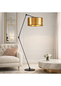 Czarno złota lampa podłogowa do salonu w stylu glamour BARI MIRROR ze sklepu Lysne w kategorii Lampy podłogowe - zdjęcie 188042928