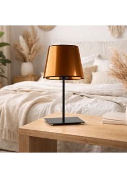 Elegancka lampa stołowa do salonu GENUA MIRROR na czarnej podstawie ze sklepu Lysne w kategorii Lampy stołowe - zdjęcie 188042936