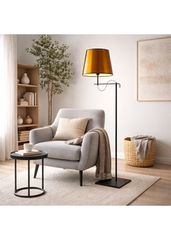 Czarna lampa stojąca do czytania w salonie BATA MIRROR ze sklepu Lysne w kategorii Lampy podłogowe - zdjęcie 188042967
