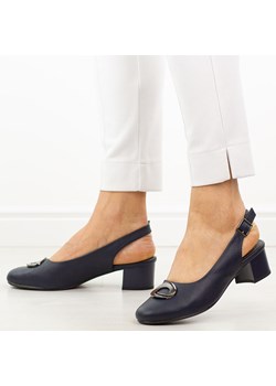 Niebieskie czółenka damskie na obcasie M.Daszyński Sa233-4 ze sklepu suzana.pl w kategorii Czółenka - zdjęcie 188049347