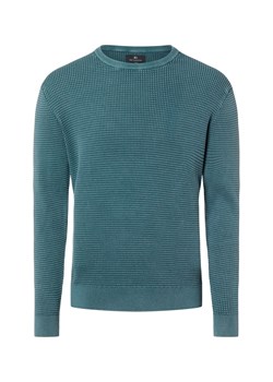 Nils Sundström Męski sweter z dzianiny Mężczyźni drobna dzianina cyjan marmurkowy ze sklepu vangraaf w kategorii Swetry męskie - zdjęcie 188049756
