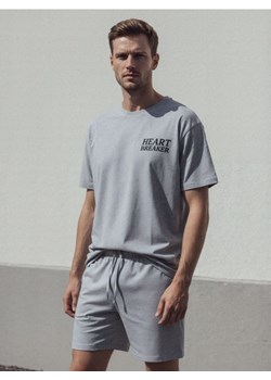 Sinsay - Bawełniana piżama dwuczęściowa z nadrukiem - szary ze sklepu Sinsay w kategorii Piżamy męskie - zdjęcie 188050237