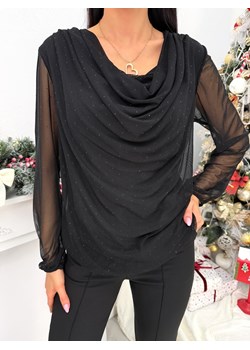 Czarna Bluzka z Siateczki ze sklepu ModnaKiecka.pl w kategorii Bluzki damskie - zdjęcie 188052569