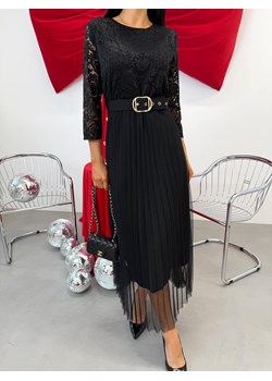 Czarna Sukienka Maxi z Tiulowym Dołem ze sklepu ModnaKiecka.pl w kategorii Sukienki - zdjęcie 188052617