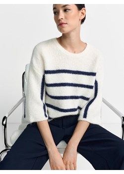 Rich & Royal Damski sweter z dzianiny z zawartością alpaki i wełny Kobiety écru w paski ze sklepu vangraaf w kategorii Swetry damskie - zdjęcie 188055598