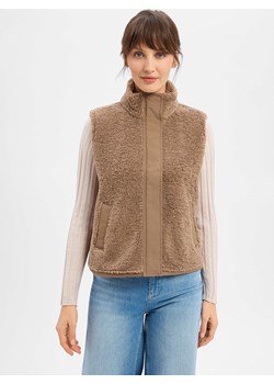Samsøe Samsøe Damska kamizelka z pluszowym futerkiem - Safrost Kobiety taupe jednolity ze sklepu vangraaf w kategorii Kamizelki damskie - zdjęcie 188055607