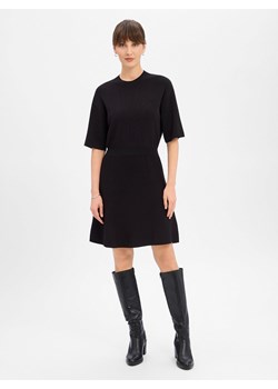 Samsøe Samsøe Damska sukienka z dzianiny Satatiana Kobiety czarny jednolity ze sklepu vangraaf w kategorii Sukienki - zdjęcie 188055608