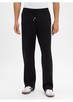 BLKVIS Męskie spodnie z dzianiny z zawartością wełny Mężczyźni Wełna czarny jednolity ze sklepu vangraaf w kategorii Spodnie męskie - zdjęcie 188055627