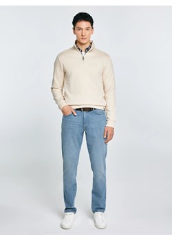 Bluza męska ze stójką kremowa Salih 103 ze sklepu Big Star w kategorii Bluzy męskie - zdjęcie 188057526