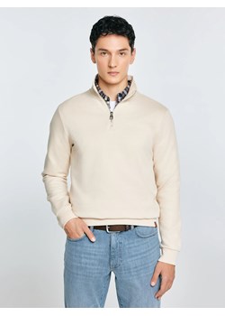 Bluza męska ze stójką kremowa Salih 103 ze sklepu Big Star w kategorii Bluzy męskie - zdjęcie 188057527