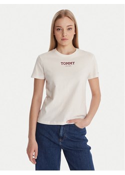 Tommy Jeans T-Shirt Essential DW0DW21842 Biały Regular Fit ze sklepu MODIVO w kategorii Bluzki damskie - zdjęcie 188058068