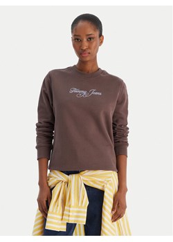 Tommy Jeans Bluza Essential DW0DW21922 Brązowy Regular Fit ze sklepu MODIVO w kategorii Bluzy damskie - zdjęcie 188058088