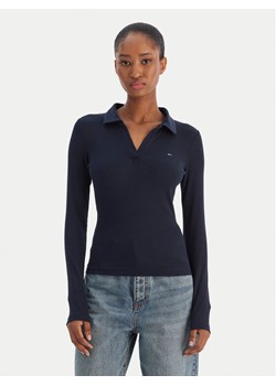 Tommy Jeans Bluzka Essential DW0DW21933 Granatowy Slim Fit ze sklepu MODIVO w kategorii Bluzki damskie - zdjęcie 188058129
