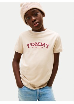 Tommy Hilfiger T-Shirt Monotype Print KB0KB10051 D Beżowy Regular Fit ze sklepu MODIVO w kategorii T-shirty chłopięce - zdjęcie 188058139