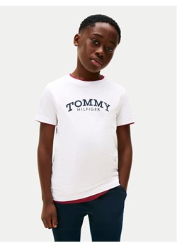 Tommy Hilfiger T-Shirt Monotype Print KB0KB10051 D Biały Regular Fit ze sklepu MODIVO w kategorii T-shirty chłopięce - zdjęcie 188058187
