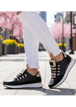 Modne damskie buty sportowe Czarne /A3-3 12345 T697/ ze sklepu Pantofelek24.pl w kategorii Buty sportowe damskie - zdjęcie 188059509