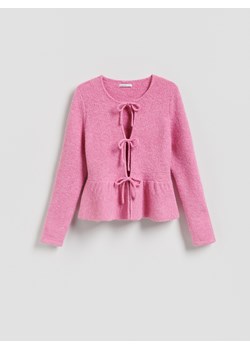 Reserved - Sweter z wiązaniami - różowy ze sklepu Reserved w kategorii Swetry damskie - zdjęcie 188060659