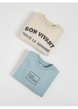 Reserved - Bawełniana bluza 2 pack - niebieski ze sklepu Reserved w kategorii Bluzy chłopięce - zdjęcie 188060698