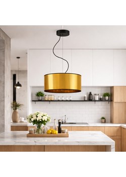 Złoty żyrandol do kuchni z regulacją wysokości HAJFA MIRROR fi - 30 cm ze sklepu Lysne w kategorii Lampy wiszące - zdjęcie 188060949