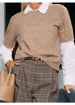 Sinsay - Bluzka swetrowa z domieszką wełny - brązowy ze sklepu Sinsay w kategorii Bluzki damskie - zdjęcie 188061017