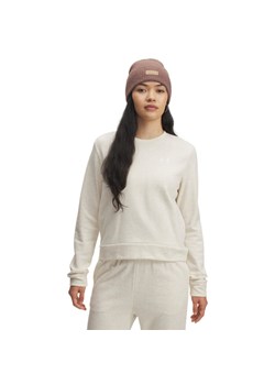 Damska bluza dresowa nierozpinana bez kaptura Under Armour UA Rival Terry Crew - beżowa ze sklepu Sportstylestory.com w kategorii Bluzy damskie - zdjęcie 188061348