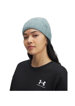 Damska czapka zimowa Under Armour W Halftime Cable Knit Beanie - zielona ze sklepu Sportstylestory.com w kategorii Czapki zimowe damskie - zdjęcie 188061575