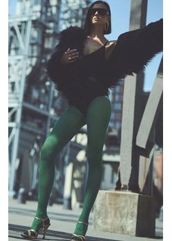 Żakardowe rajstopy z efektem siateczki zielone Galia 80 DEN, Kolor zielony, Rozmiar 2, Gabriella ze sklepu Primodo w kategorii Rajstopy - zdjęcie 188062607