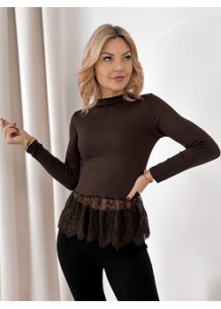 bluzka avery brązowa one size ze sklepu UBRA w kategorii Bluzki damskie - zdjęcie 188062729