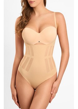Body modelujące z odpinanymi ramiączkami Slimfit, Kolor beżowy, Rozmiar S, Marilyn ze sklepu Intymna w kategorii Body damskie - zdjęcie 188062868