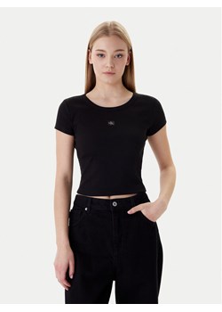 Calvin Klein Jeans T-Shirt LV047C200G Czarny Slim Fit ze sklepu MODIVO w kategorii Bluzki damskie - zdjęcie 188063117