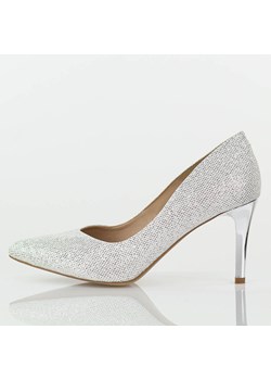 Srebrne Polskie szpilki damskie Prestige 2106 Skóra Brokat ze sklepu suzana.pl w kategorii Czółenka - zdjęcie 188063138